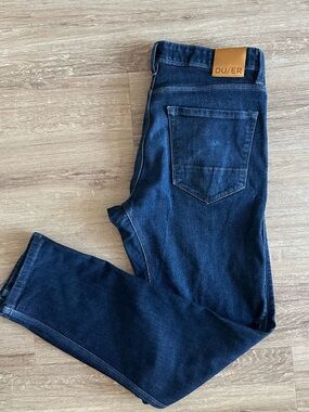 DU/ER L2X Slim Fit Denim Jeans in Dark Blue - 32 x 30 - Stretch, athletic gusset